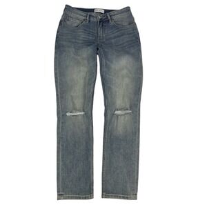 Dish-Denim. Lt Wash Blue Straight Leg Cotton Poly Blend Jeans Womens 27X30